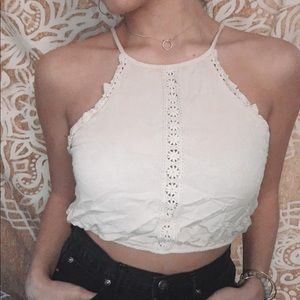 F21 crop halter tank top